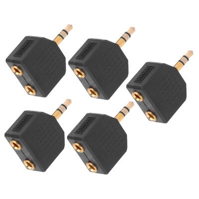 

5pcs 35mm Male Stereo to Dual 35mm Female Jack Y Splitter Audio Adapter