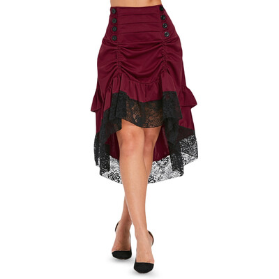 

Buttoned High Waisted A Line Skirt