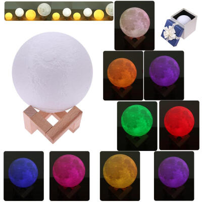 

3D Moon Lamp USB LED Night Light Moonlight Gift Touch Sensor Color Changing