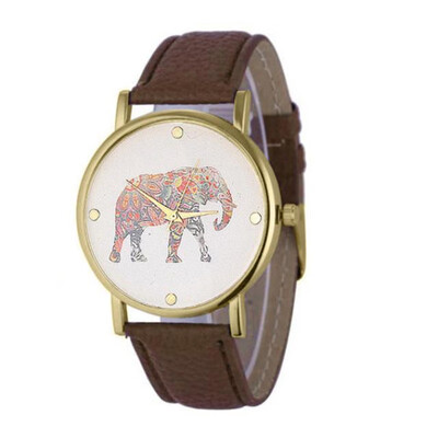 

Temperament Womens Watches Best Sellers Cute Elephant Pattern Ladies Watch Montre Femme Marque De Luxe Cuir Zegarki Damskie