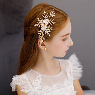 

Childrens headwear hairpin girl pearl hair accessories little girl head flower rhinestone card