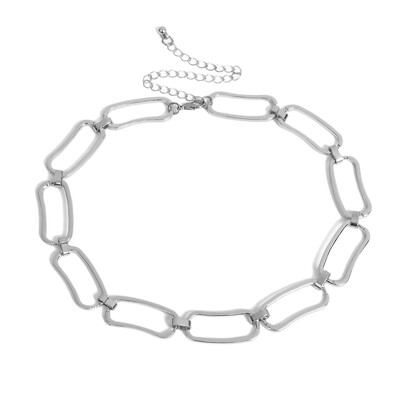 

Women Metal Chain Choker Necklace Mechanical Steampunk Transparent Clear Square Choker Collar