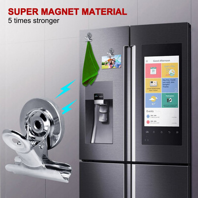 

〖Follure〗12pcs Refrigerator Iron Magnet Hook Clips- 6pcs 38mm Wide 6pcs 30mm Wide