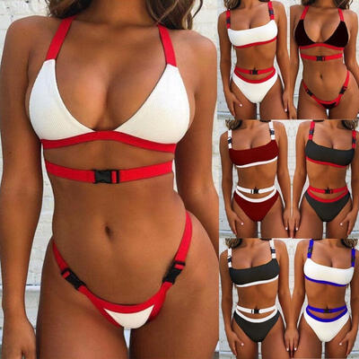 

Swimwear Women Bikini Set Bandage Push-Up Padded Swimsuit Bathing Beachwear