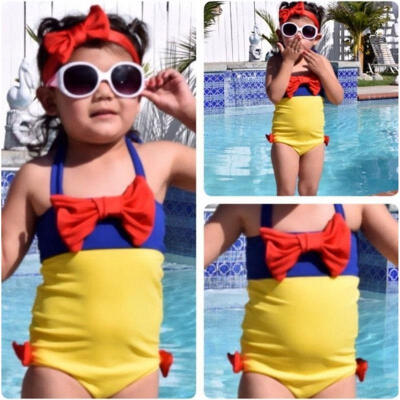 

Kids Girls Bathing Suit Snow White Bikini Swimwear Swimming Swimsuit Costume 2Pcs Set 2-7Y