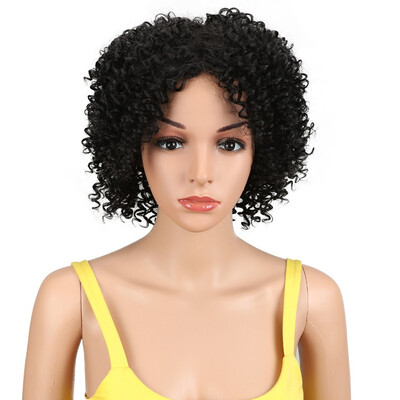 

Noble Wigs Kanekalon 12 Inch Short Wig Kinky Curly Synthetic Hair Wigs For Black Women Heat Resistant 2 Color Free Shipping