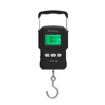 

75Kg10g Electronic Backlight Weighing Scale Portable Digital Fishing Postal Hanging Hook Scale with Measuring Tape