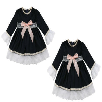 

Toddler Kid Baby Girl Bowknot Princess Flower Lace Bridesmaid Party Formal Dress