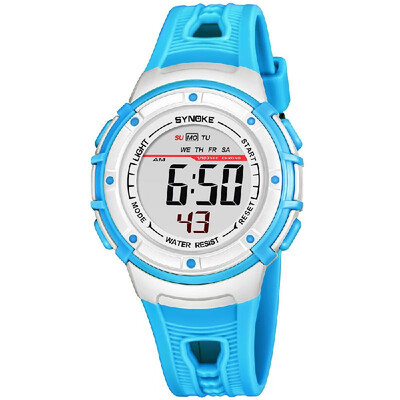 

SYNOKE Sport Children Wrist Watches LED Digital Stopwatch Alarm Luminous Water Resistant Girl Boy Watch