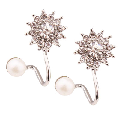 

1Pair Women Sexy Fashion Jewelry Lady Elegant Pearl Rhinestone Ear Stud Earrings