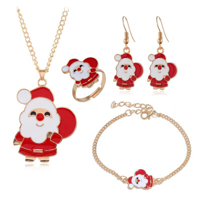 

New Fashion Santa Claus Elk Bells Earrings Necklace Bracelet Multi-piece 6Models