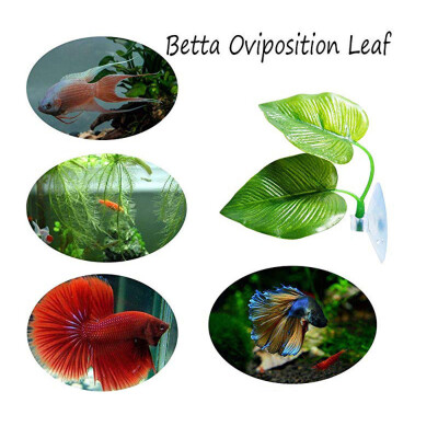 

Siaonvr NEW Artificial Plant Leaf Betta Hammock Fish Rest Bed Tropical Aquarium Decor