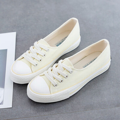 

canvas shoes women2019 summer new students Korean shallow white shoes womens all-in-one summer breathable skate shoes