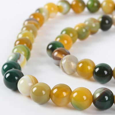 

Natural Gemstone Agate Round Bead Strands Dyed YellowGreen 6mm Hole 1mm about 63pcsstrand 1535