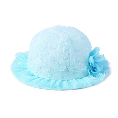 

Baby Sun Hat Princess Breathable Cute Flower Decor Lace Brim Fisherman Caps