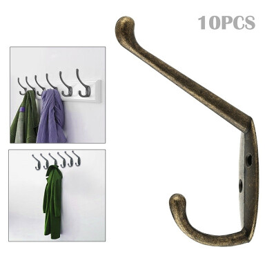 

10pcs Large Size Classic Double Coat Hook Antique Industrial Cast Iron Style Zinc Hanger