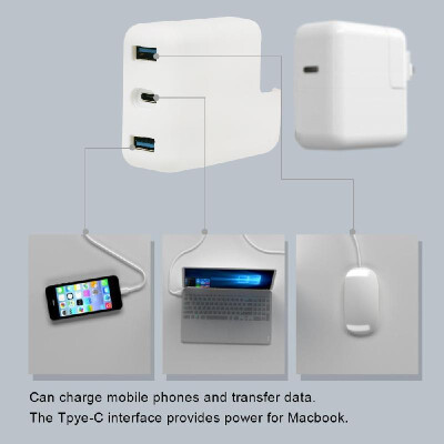 

Portable Fast Charge Converter 2 USB 30 Type-C Adapter For MacBook Power Charging Mobile Phone Adapters