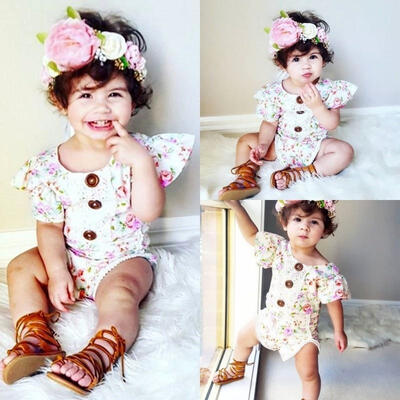 

New Toddler Infant Baby Girls Fashion Floral Tassels Romper Jumpsuit Bodysuit