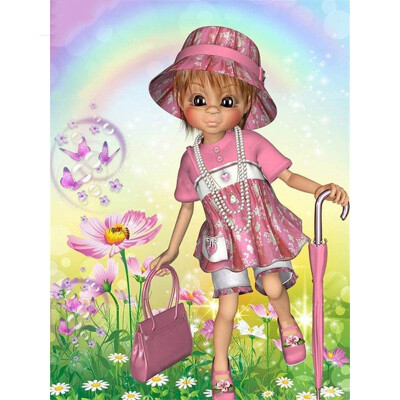 

DIY Diamond Painting Girl Cross Stitch 5d Diamond Embroidery Cartoon Full Square Drill Rhinestones Handmade Gift Wall Art