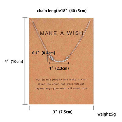 

Fashion Star Paper Card With Bow Pendant Women Minimalist Clavicle Chain Necklace Statement Valentines Day Gift Card