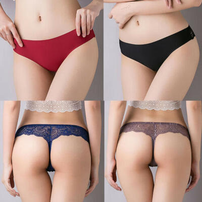 

Women Ice silk Panties Briefs Underwear Lingerie Knickers Thongs G-String Sexy