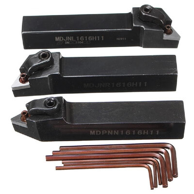 

3Pcs 16mm Turning Tool Holders MDJNL1616H11 MDPNN1616H11 MDJNR1616H11 Lathe 6Pcs Wrenches