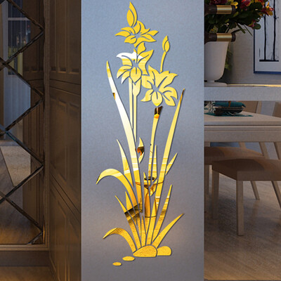

Gobestart 3D Diy Flower Shape Acrylic Wall Sticker Modern Stickers Decoration