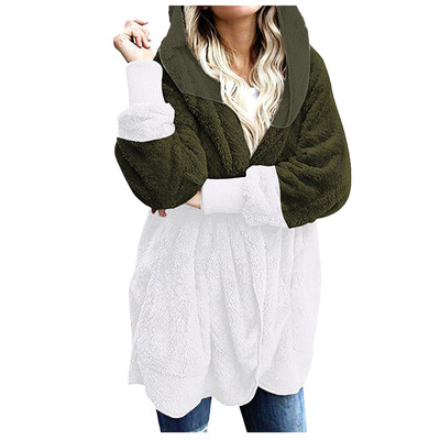 

Toponeto Womens Oversized Open Front Hooded Draped Pockets Cardigan Coat