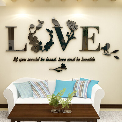 

〖Follure〗Stylish Removable 3D Leaf LOVE Wall Sticker Art Vinyl Decals Bedroom Decor