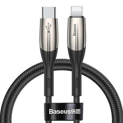 

Baseus USB C to Lightning Cable 18W 1m Quick Charging Data Sync Power Delivery Cord for iPhone XXSXS Max 8 - Black-1m