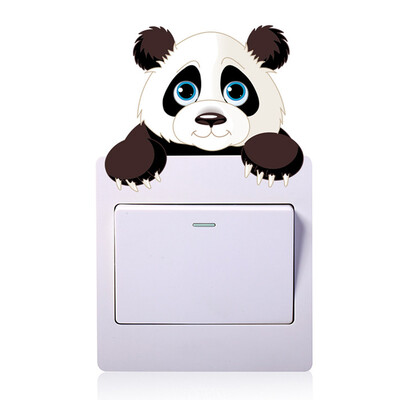 

Gobestart Cute Cartoon Elephant Panda Giraffe Cat Home Decoration Switch Stickers