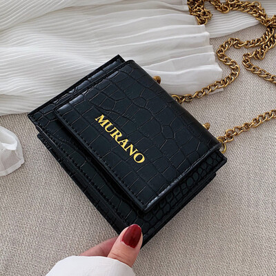 

Crocodile pattern small bag women 2019 new Korean chain small square bag Joker retro shoulder Messenger bag
