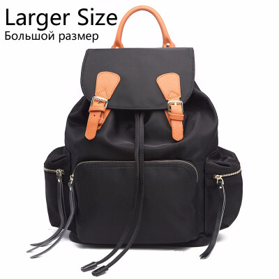 

Vintage Waterproof Nylon Backpack Women Black School Bag for Teenagers Girls Drawstring Ladies Bagpack Youth Backpacks Female