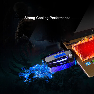 

V28 USB Portable Laptop Fan Cooler Notebook Radiator LCD Display Rapid Cooling Adjustable Speed Auto-Temp Detection Vacuum Air E