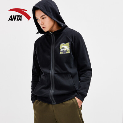 

Anta ANTA 95839716 Mens Sports Top Mens Autumn New Casual Mens Knit Hooded Sweater Coat A92203 Basic Black L Men 175