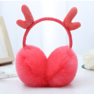 

Cute Fashion Antlers Earmuffs Outdoor Winter Warm Soft Plush Earwarmer Adjustable Headband Ears Muff for Women Girls