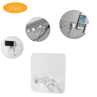 

〖Follure〗6pc Wall Storage Hook Power Plug Socket Holder Wall Adhesive Hanger Home Office