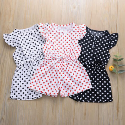 

Infant Baby Girls Clothes Polka Dots Fly-Sleeve Romper Jumpsuit Playsuit Outfits