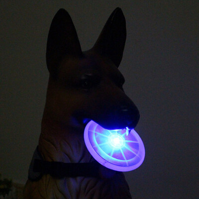 

Pet Bite Resistant Outdoor Sports Night Training Tool Dog LED Shining Flying Disk Interactive Toy