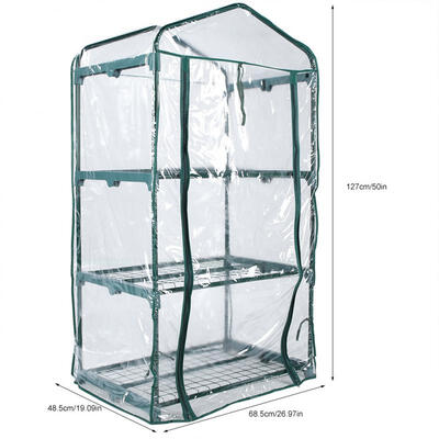 

Greensen 3-Tier PVCPE Mini Flower Plants Gardening Display Film Gardening Greenhouse