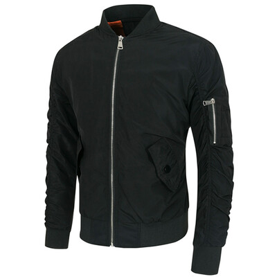 

Sleeved Pocket Solid Color Jacket