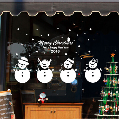 

Tailored Happy New Year 2018 Merry Christmas Wall Sticker Home Shop Windows Decals Decor