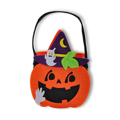 

New&new fine arts Halloween smiley pumpkin candy bag cute creative funny decoration childrens gift portable small bag party souvenir packaging bag ghost section 25cm20cm