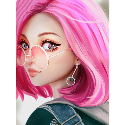 

kirin show 5D DIY Diamond Mosaic Portrait Pink Girl Full drill Embroidery Sale Rhinestone Picture Diamond Painting Home Decor Gift