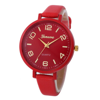 

Women\ Watch Round Dial Solid Color Band All Match Brief Style Watch Accessory