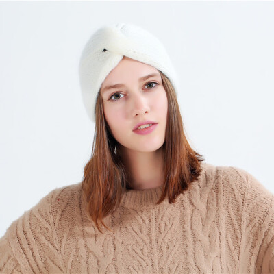 

Tailored Fashion Women Overlapping Woolen Hat Knitted Hat Solid Head Scarf Wrap Hat Cap