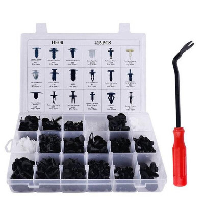 

415Pcs Auto Fasteners Kit Door Panel Bumper Fittings Clips Auto Retainer Drive Rivets Trim Push Clip