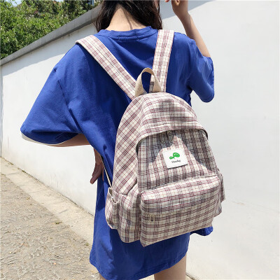 

Ins womens Korean high school&high school college students simple simple easy-to-set small fresh backpack backpack