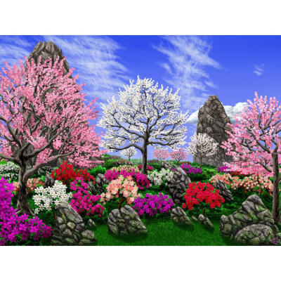 

5D DIY Full Drill Diamond Painting View Tree Cross Stitch Embroidery Kit