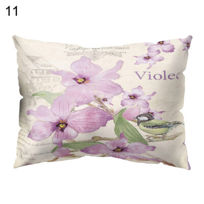 

Fresh Petunia Flower Letter Throw Pillow Case Cushion Cover Sofa Bedding Article